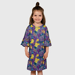 Платье клеш для девочки Тропический тукан, цвет: 3D-принт — фото 2