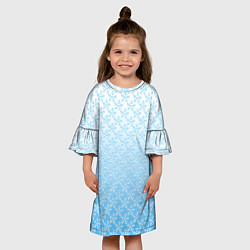 Платье клеш для девочки Переливающиеся снежинки паттерн, цвет: 3D-принт — фото 2