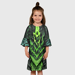 Платье клеш для девочки Green slime, цвет: 3D-принт — фото 2