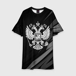 Детское платье Герб России - черно-белая абстракция