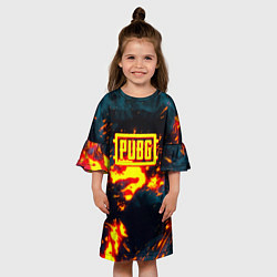 Платье клеш для девочки PUBG огненое лого, цвет: 3D-принт — фото 2