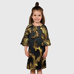 Платье клеш для девочки Позолоченные классические объемные узоры, цвет: 3D-принт — фото 2