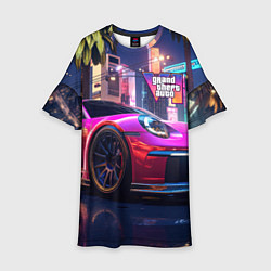 Платье клеш для девочки GTA 6 auto, цвет: 3D-принт