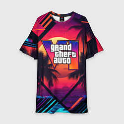 Детское платье GTA 6 аbstract logo