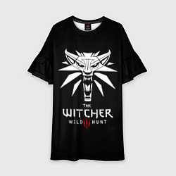 Детское платье The Witcher белое лого гейм
