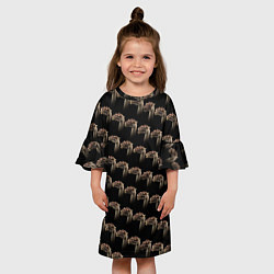 Платье клеш для девочки Паттерн драконов из тьмы, цвет: 3D-принт — фото 2