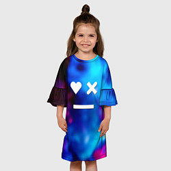 Платье клеш для девочки Love death and robots serial gradient, цвет: 3D-принт — фото 2