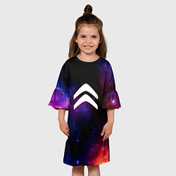 Платье клеш для девочки Citroen space, цвет: 3D-принт — фото 2