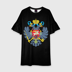 Платье клеш для девочки Имперская символика России, цвет: 3D-принт