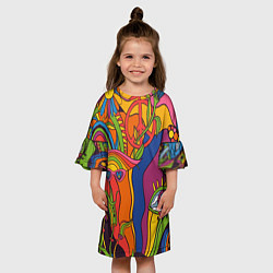 Платье клеш для девочки Психоделика и третий глаз, цвет: 3D-принт — фото 2