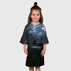 Платье клеш для девочки STALKER 2 дождливая погода, цвет: 3D-принт — фото 2