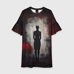 Платье клеш для девочки Одинокая девушка в тени, цвет: 3D-принт