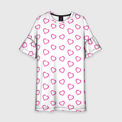 Платье клеш для девочки Паттерн сердце, цвет: 3D-принт