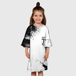 Платье клеш для девочки Juventus sport color black, цвет: 3D-принт — фото 2