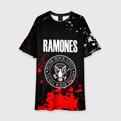 Платье клеш для девочки Ramones краски метал группа, цвет: 3D-принт