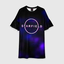 Платье клеш для девочки Starfield тёмное небо из игры, цвет: 3D-принт