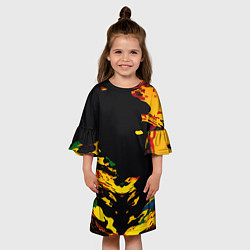 Платье клеш для девочки Черная абстрактная дыра, цвет: 3D-принт — фото 2