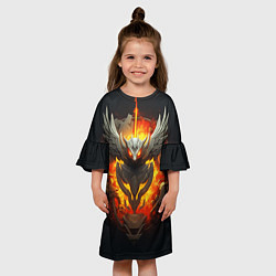 Платье клеш для девочки Огненный символ орла, цвет: 3D-принт — фото 2