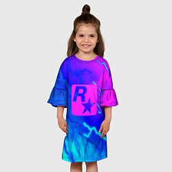 Платье клеш для девочки Rockstar storm молнии, цвет: 3D-принт — фото 2