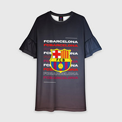 Платье клеш для девочки Логотип футбольный клуб Барселона, цвет: 3D-принт