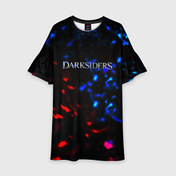 Платье клеш для девочки Darksiders space logo, цвет: 3D-принт