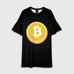 Детское платье Биткоин желтое лого криптовалюта