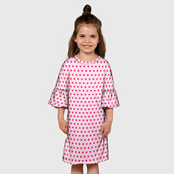 Платье клеш для девочки Мелкие сердечки паттерн, цвет: 3D-принт — фото 2