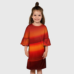 Платье клеш для девочки Красная изогнутая абстракция, цвет: 3D-принт — фото 2
