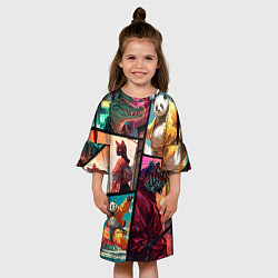 Платье клеш для девочки Animal GTA, цвет: 3D-принт — фото 2