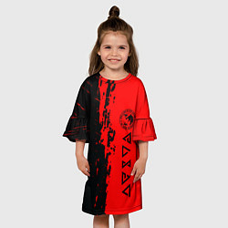 Платье клеш для девочки Ведьмак краска абстракция, цвет: 3D-принт — фото 2