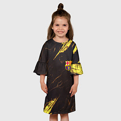 Платье клеш для девочки Barcelona краски текстура, цвет: 3D-принт — фото 2