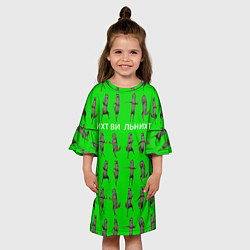 Платье клеш для девочки Ихвильнихт волк, цвет: 3D-принт — фото 2