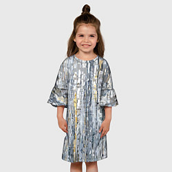 Платье клеш для девочки Серебряные блоки, цвет: 3D-принт — фото 2