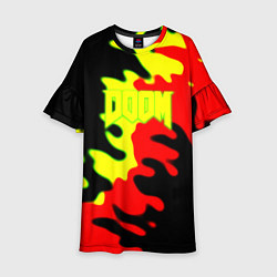 Платье клеш для девочки Doom mars abstract, цвет: 3D-принт