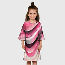 Платье клеш для девочки Волны - текстура, цвет: 3D-принт — фото 2