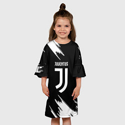 Платье клеш для девочки Juventus краски текстура, цвет: 3D-принт — фото 2