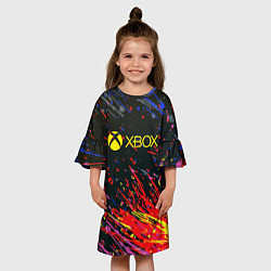 Платье клеш для девочки Xbox краски текстура, цвет: 3D-принт — фото 2