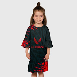 Платье клеш для девочки Valorant текстура краски, цвет: 3D-принт — фото 2