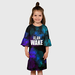 Платье клеш для девочки Alan wake текстура, цвет: 3D-принт — фото 2
