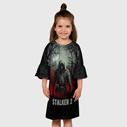 Платье клеш для девочки Stalker 2 dark mode, цвет: 3D-принт — фото 2