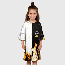 Платье клеш для девочки Opel огонь текстура, цвет: 3D-принт — фото 2