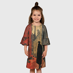 Платье клеш для девочки Человек в проходном дворе, цвет: 3D-принт — фото 2