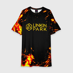 Платье клеш для девочки Linkin park огненный стиль, цвет: 3D-принт