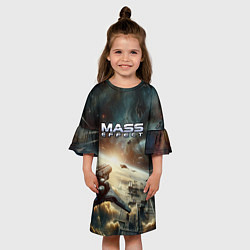 Платье клеш для девочки Масс эффект - космос, цвет: 3D-принт — фото 2