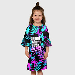 Платье клеш для девочки GTA vice city steel, цвет: 3D-принт — фото 2