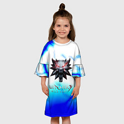 Платье клеш для девочки Ведьмак дикая охота молнии лого, цвет: 3D-принт — фото 2