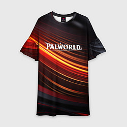 Платье клеш для девочки Palworld logo black orange, цвет: 3D-принт
