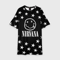Платье клеш для девочки Nirvana stars steel, цвет: 3D-принт