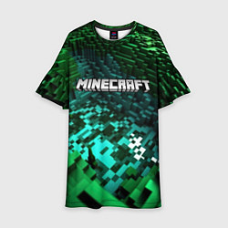 Детское платье Minecraft logo в стиле киберпанк