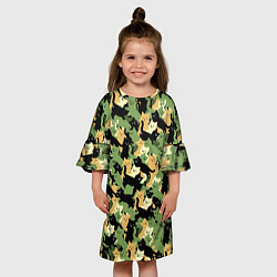 Платье клеш для девочки Котофляж, цвет: 3D-принт — фото 2